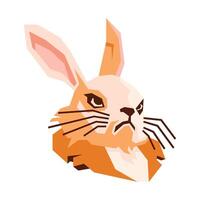 vector illustration of rabbit character in low poly or geometric style