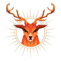 vector illustration of deer head in geometric or low poly style