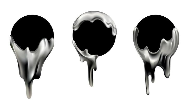 Modern frame banners design with flowing liquid chrome shapes.Round frames for text with metallic liquid elements.Vector Template ready for use in web or print design.3d frames graphical design