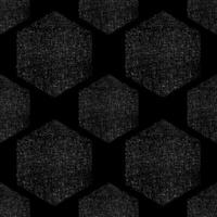 Hexagons with grainy texture seamless pattern on black background. Vector Seamless grunge honeycomb pattern.Repetitive Wallpaper. Trendy Stylish Wrapping Paper Grainy Texture.Geometric tiles with dots