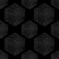 Hexagons with grainy texture seamless pattern on black background. Vector Seamless grunge honeycomb pattern.Repetitive Wallpaper. Trendy Stylish Wrapping Paper Grainy Texture.Geometric tiles with dots