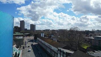 aéreo imágenes de central Coventry ciudad centrar de Inglaterra unido Reino. marzo 30, 2024 video