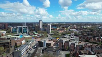 Antenne Aufnahmen von zentral Coventry Stadt Center von England vereinigt Königreich. März 30., 2024 video