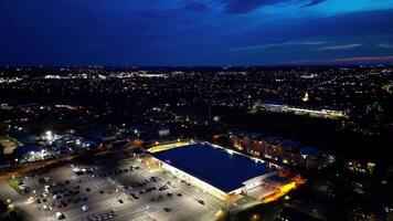 Aerial Night Footage of Illuminated Central Cambridge City of Cambridgeshire, England United Kingdom. March 21st, 2024 video