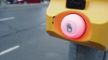 close up of crossing signal button video