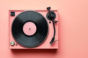 AI generated Retro-Inspired Turntable in a Minimalist Setting photo