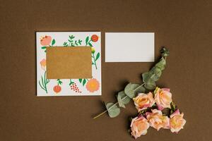Floral decoration with sheets of paper and cardboard photo
