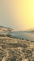 coastline of Antarctica with stones and ice video