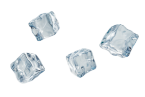 ai generado cristal claro hielo cubitos png