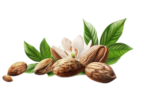 ai généré fermer de amandes png