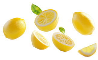 ai generato fresco tagliare limoni png