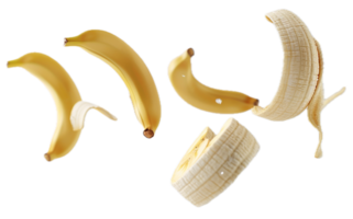 AI generated Bananas in Different Stages of Unpeeling png