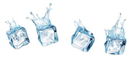 ai generado cristal claro hielo cubitos png