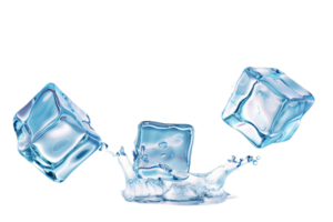 AI generated Crystal Clear Ice Cubes png