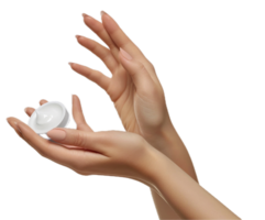 AI generated Elegant Hands Holding Moisturizing Cream png