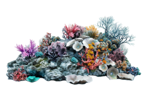 AI generated Vibrant Coral Reef Display png