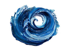 AI generated Abstract Blue Liquid Swirl png