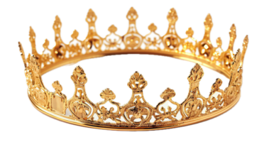 ai généré fleuri d'or couronne png