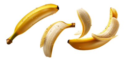 ai generado bananas en diferente etapas de pelar png