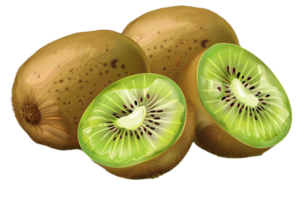 ai gerado fresco kiwi fruta metades png