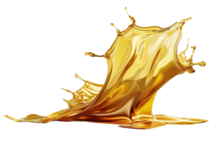 ai generato d'oro liquido spruzzo png