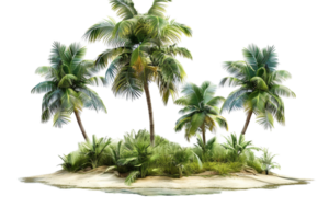 AI generated Tropical Palm Trees Island png