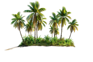 ai gegenereerd tropisch palm bomen eiland PNG