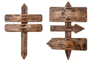 AI generated Wooden Directional Arrow Signs png