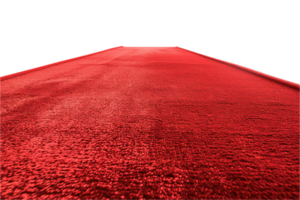 ai généré rouge tapis un événement entrée avec velours Cordes png