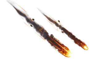 AI generated Meteorite Entering Atmosphere with Fiery Tail png