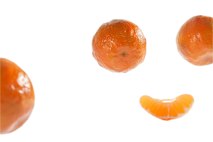 ai généré des oranges avec feuilles flottant png