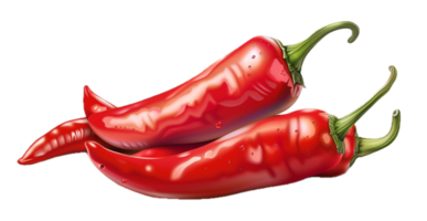 AI generated Fresh Red Chili Peppers with Water Droplets png