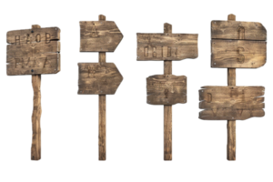 AI generated Wooden Directional Arrow Signs png