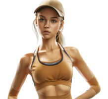 AI generated Focused Female Athlete in Sports Gear png