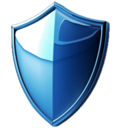 AI generated Blue Shiny Protective Shield Icon png