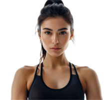 AI generated Focused Female Athlete in Sports Gear png