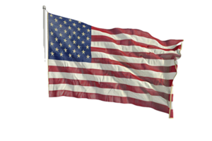 ai gegenereerd Amerikaans vlag golvend PNG