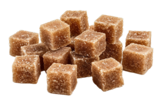 ai généré marron sucre cubes empilé png