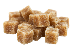 ai généré marron sucre cubes empilé png