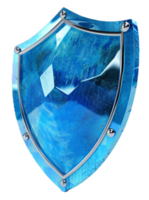 AI generated Blue Shiny Protective Shield Icon png