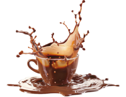 ai generado dinámica café chapoteo en taza png