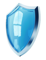 AI generated Blue Shiny Protective Shield Icon png