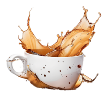 ai generato dinamico caffè spruzzo nel tazza png