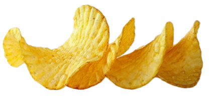 AI generated Crispy Potato Chips Spilling png