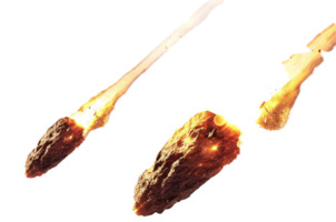 ai generado meteorito entrando atmósfera con ardiente cola png