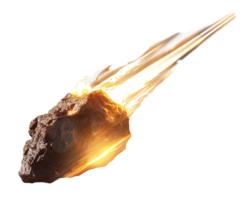 ai generado meteorito entrando atmósfera con ardiente cola png