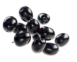 ai généré noir Olives avec feuilles png