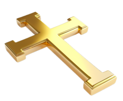 AI generated Golden Cross png