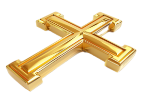 AI generated Golden Cross png