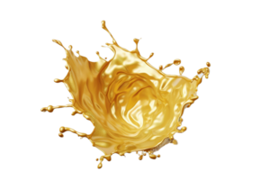 ai generato dinamico d'oro liquido spruzzo png